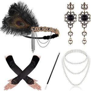 1920s Gatsby Accessoriess Set For Women Flapper Costume 20s Flapper Headband🙂